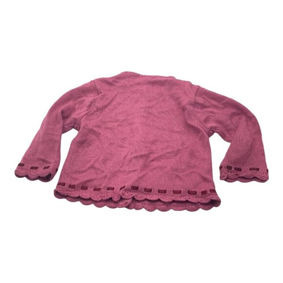 Carter's Pink Cardigan Sweater Baby Girl 18M Floral Embroidery & Ribbon Detail - Picture 2 of 7
